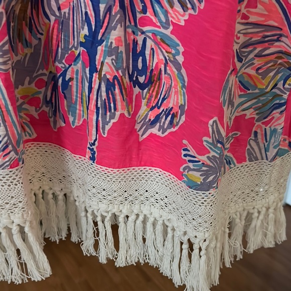 Lilly Pulitzer Pink Palm Print Swim Coverup - Picture 2 of 5